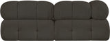 Ames Brown Boucle Fabric Modular Sofa 611Brown-S68A Meridian Furniture