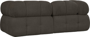 Ames Brown Boucle Fabric Modular Sofa 611Brown-S68A Meridian Furniture