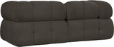 Ames Brown Boucle Fabric Modular Sofa 611Brown-S68A Meridian Furniture