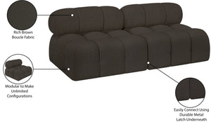 Ames Brown Boucle Fabric Modular Sofa 611Brown-S68B Meridian Furniture