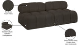 Ames Brown Boucle Fabric Modular Sofa 611Brown-S68B Meridian Furniture