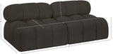 Ames Brown Boucle Fabric Modular Sofa 611Brown-S68B Meridian Furniture