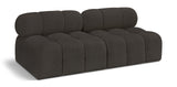 Ames Brown Boucle Fabric Modular Sofa 611Brown-S68B Meridian Furniture