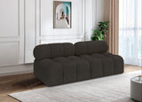 Ames Brown Boucle Fabric Modular Sofa 611Brown-S68B Meridian Furniture