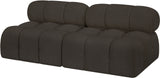 Ames Brown Boucle Fabric Modular Sofa 611Brown-S68B Meridian Furniture