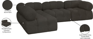 Ames Brown Boucle Fabric Modular Sectional 611Brown-Sec4A Meridian Furniture