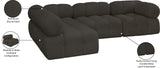 Ames Brown Boucle Fabric Modular Sectional 611Brown-Sec4A Meridian Furniture