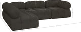 Ames Brown Boucle Fabric Modular Sectional 611Brown-Sec4A Meridian Furniture