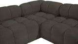 Ames Brown Boucle Fabric Modular Sectional 611Brown-Sec4A Meridian Furniture