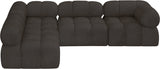 Ames Brown Boucle Fabric Modular Sectional 611Brown-Sec4A Meridian Furniture