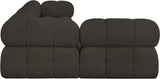 Ames Brown Boucle Fabric Modular Sectional 611Brown-Sec4A Meridian Furniture