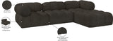 Ames Brown Boucle Fabric Modular Sectional 611Brown-Sec4B Meridian Furniture