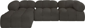 Ames Brown Boucle Fabric Modular Sectional 611Brown-Sec4B Meridian Furniture