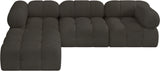 Ames Brown Boucle Fabric Modular Sectional 611Brown-Sec4B Meridian Furniture