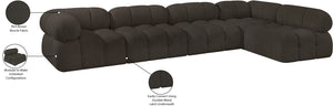 Ames Brown Boucle Fabric Modular Sectional 611Brown-Sec5A Meridian Furniture