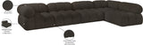 Ames Brown Boucle Fabric Modular Sectional 611Brown-Sec5A Meridian Furniture