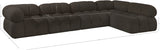 Ames Brown Boucle Fabric Modular Sectional 611Brown-Sec5A Meridian Furniture