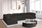 Ames Brown Boucle Fabric Modular Sectional 611Brown-Sec5A Meridian Furniture