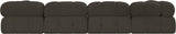 Ames Brown Boucle Fabric Modular Sectional 611Brown-Sec5A Meridian Furniture