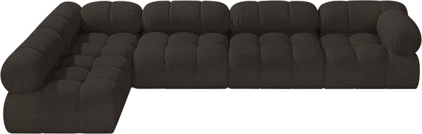 Ames Brown Boucle Fabric Modular Sectional 611Brown-Sec5A Meridian Furniture