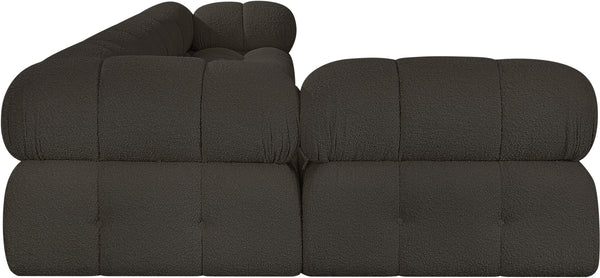Ames Brown Boucle Fabric Modular Sectional 611Brown-Sec5A Meridian Furniture