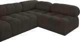 Ames Brown Boucle Fabric Modular Sectional 611Brown-Sec5A Meridian Furniture