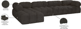 Ames Brown Boucle Fabric Modular Sectional 611Brown-Sec5B Meridian Furniture