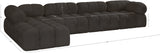 Ames Brown Boucle Fabric Modular Sectional 611Brown-Sec5B Meridian Furniture