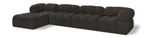 Ames Brown Boucle Fabric Modular Sectional 611Brown-Sec5B Meridian Furniture