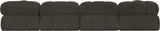 Ames Brown Boucle Fabric Modular Sectional 611Brown-Sec5B Meridian Furniture