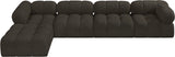 Ames Brown Boucle Fabric Modular Sectional 611Brown-Sec5B Meridian Furniture