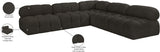 Ames Brown Boucle Fabric Modular Sectional 611Brown-Sec5C Meridian Furniture