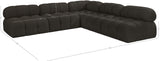 Ames Brown Boucle Fabric Modular Sectional 611Brown-Sec5C Meridian Furniture