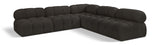 Ames Brown Boucle Fabric Modular Sectional 611Brown-Sec5C Meridian Furniture