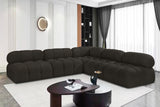 Ames Brown Boucle Fabric Modular Sectional 611Brown-Sec5C Meridian Furniture