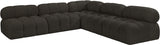 Ames Brown Boucle Fabric Modular Sectional 611Brown-Sec5C Meridian Furniture