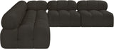 Ames Brown Boucle Fabric Modular Sectional 611Brown-Sec5C Meridian Furniture