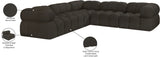 Ames Brown Boucle Fabric Modular Sectional 611Brown-Sec5D Meridian Furniture