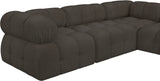 Ames Brown Boucle Fabric Modular Sectional 611Brown-Sec5D Meridian Furniture