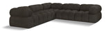 Ames Brown Boucle Fabric Modular Sectional 611Brown-Sec5D Meridian Furniture