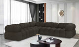 Ames Brown Boucle Fabric Modular Sectional 611Brown-Sec5D Meridian Furniture