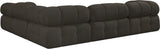 Ames Brown Boucle Fabric Modular Sectional 611Brown-Sec5D Meridian Furniture