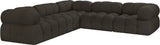 Ames Brown Boucle Fabric Modular Sectional 611Brown-Sec5D Meridian Furniture