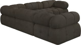 Ames Brown Boucle Fabric Modular Sectional 611Brown-Sec5D Meridian Furniture