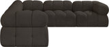 Ames Brown Boucle Fabric Modular Sectional 611Brown-Sec5D Meridian Furniture