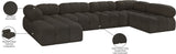 Ames Brown Boucle Fabric Modular Sectional 611Brown-Sec6A Meridian Furniture