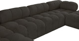 Ames Brown Boucle Fabric Modular Sectional 611Brown-Sec6A Meridian Furniture