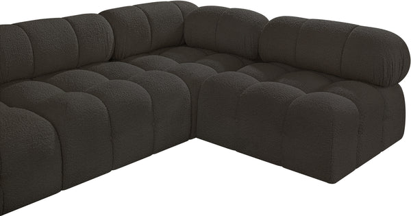 Ames Brown Boucle Fabric Modular Sectional 611Brown-Sec6A Meridian Furniture