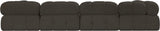 Ames Brown Boucle Fabric Modular Sectional 611Brown-Sec6A Meridian Furniture