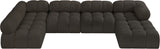 Ames Brown Boucle Fabric Modular Sectional 611Brown-Sec6A Meridian Furniture